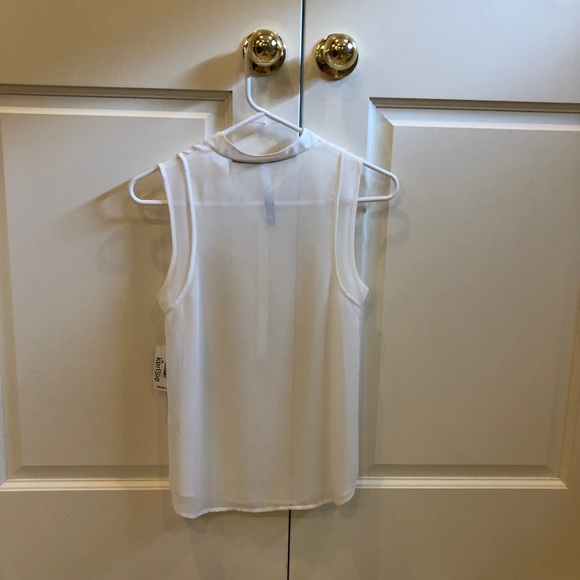 Kensie Sheer White Tank Top - Picture 2 of 4